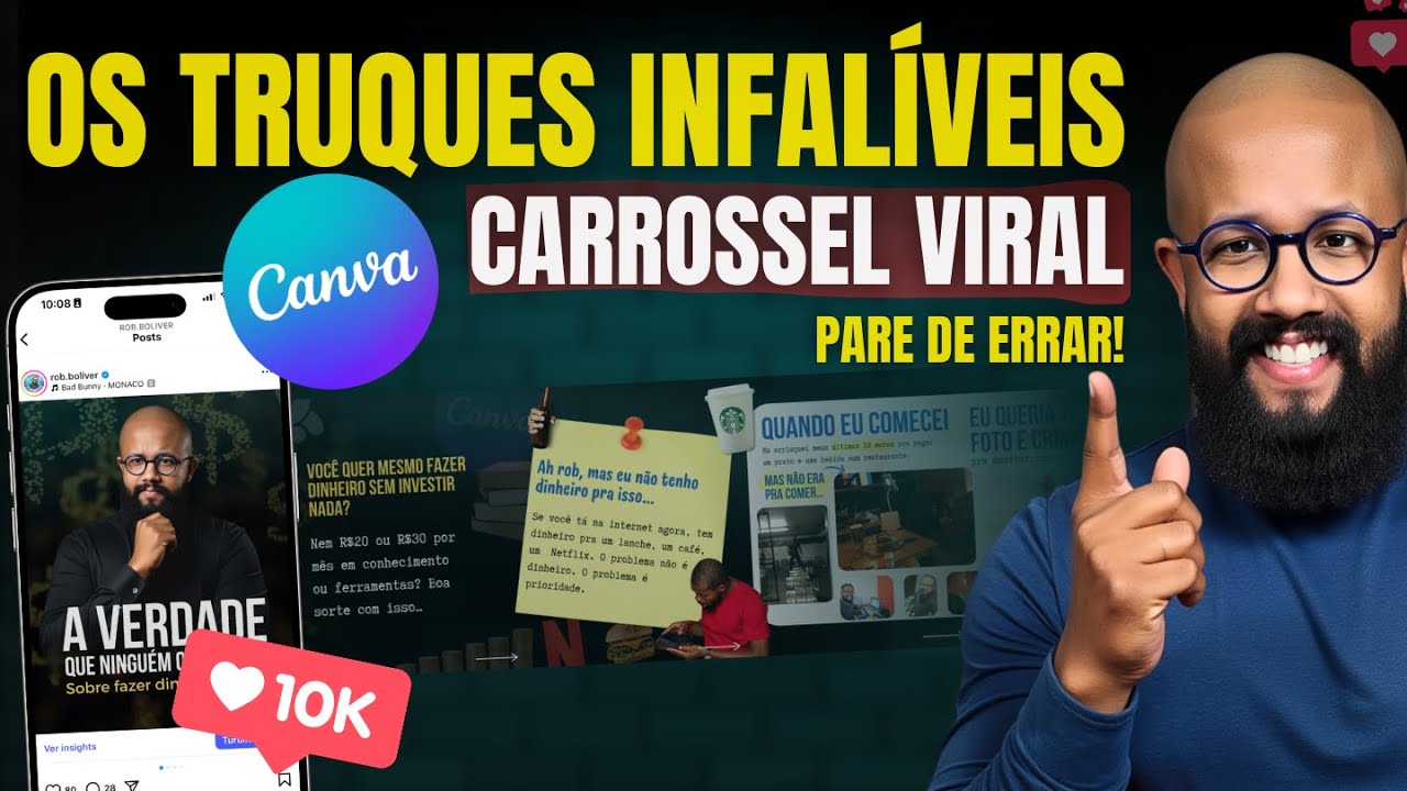Pare de Errar! Como Fazer Carrossel Profissional no Canva (10 Páginas) – 2025