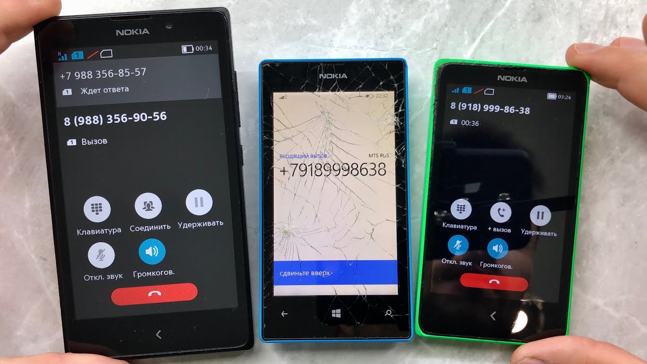 Three Phone Nokia/Nokia Rm-1030, Nokia Rm-980, Nokia Lumia 520/ Incoming, Outgoing Calls/Mobile Call