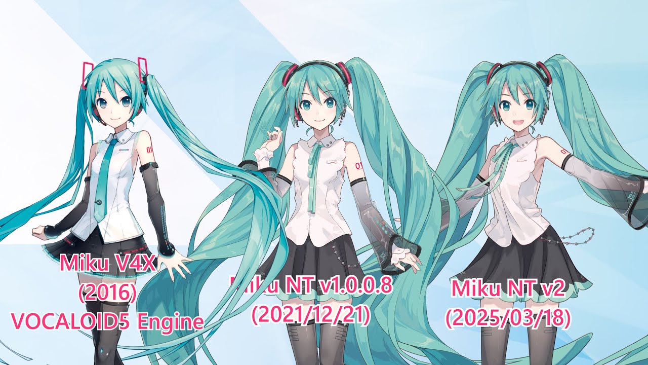 Hatsune Miku NT v2 Voice Comparison vs. NT v1 and V4X