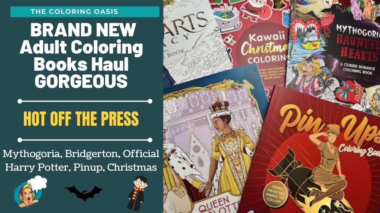BRAND NEW Coloring Book Haul Releases | Queen Charlotte, Mythogoria Haunted Hearts, Hogwarts Potter