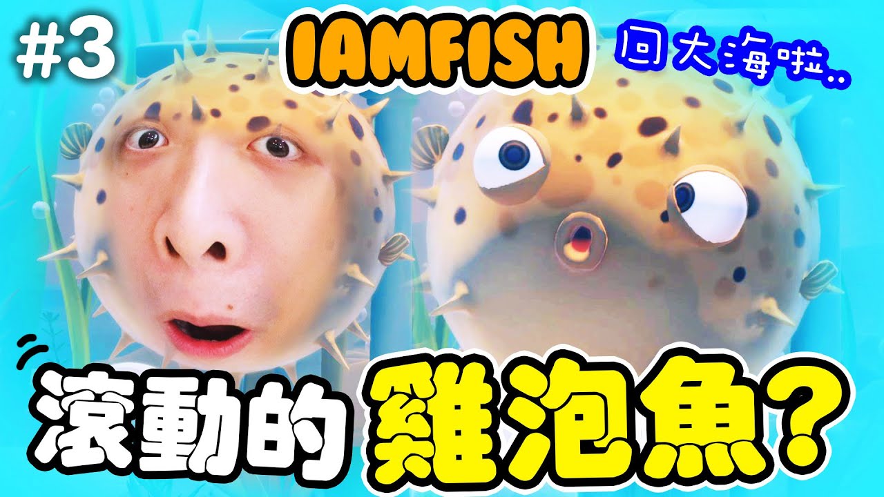 【金魚遊戲🐟】滾動的天空「雞泡魚版」🤣一直滾落山的魚！I AM FISH #3