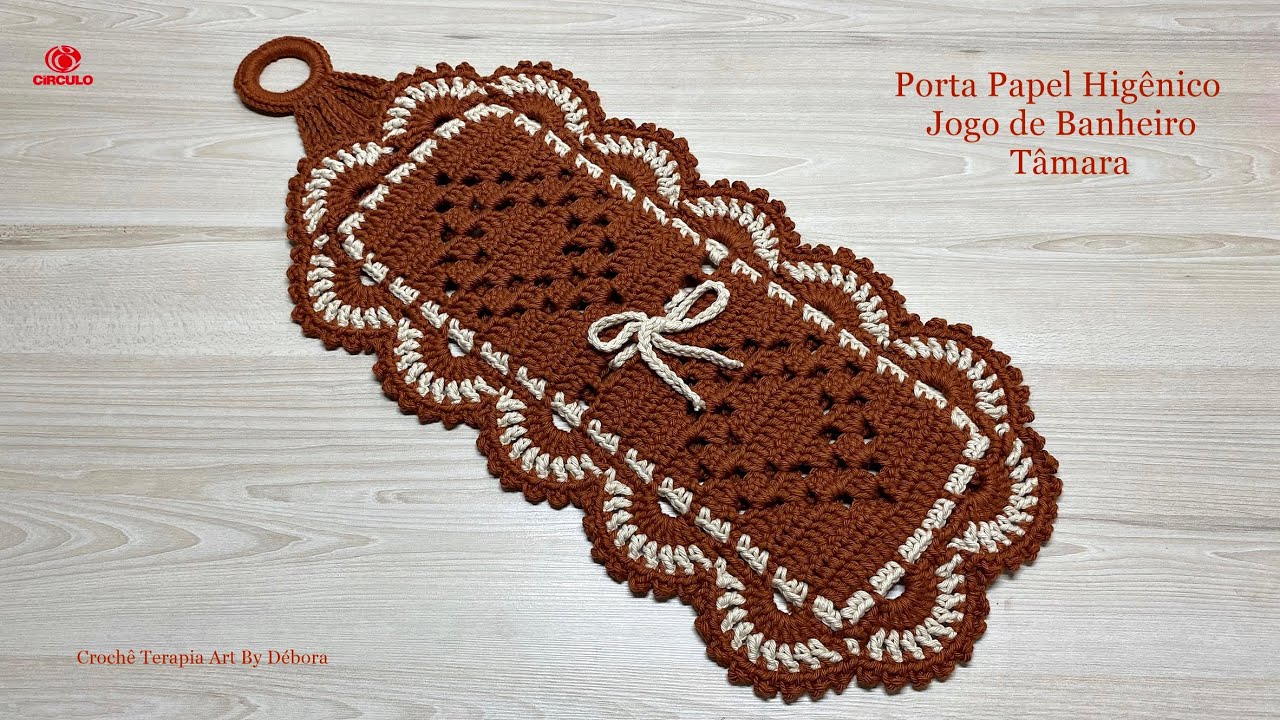 Porta Papel Higiênico em Crochê Jogo de Banheiro Tâmara
