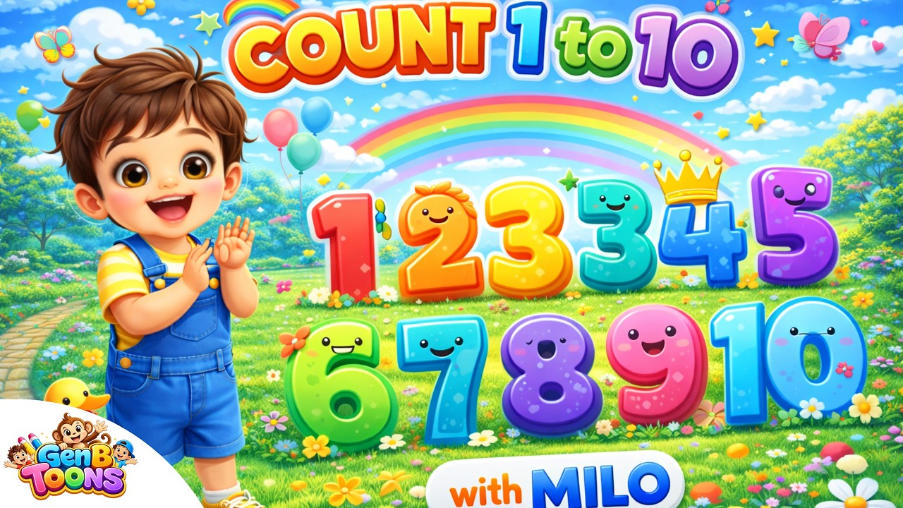Number Song 1 to 10 for Kids 🎶 | Learn Counting Numbers | Nursery Rhymes & Kids Songs | GenB Toons