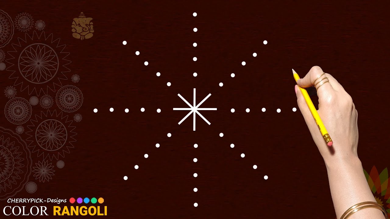 Hridaya kamalam| Friday Pooja Room Kolam |Cherrypick-Designs | Color Rangoli