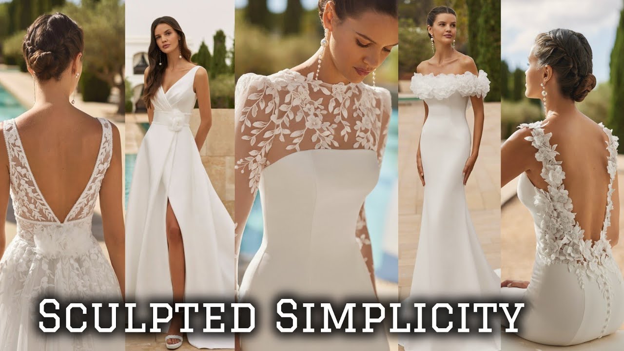 Sculpted simplicity,Dresses for the bride who speaks volumes with the softest details. 