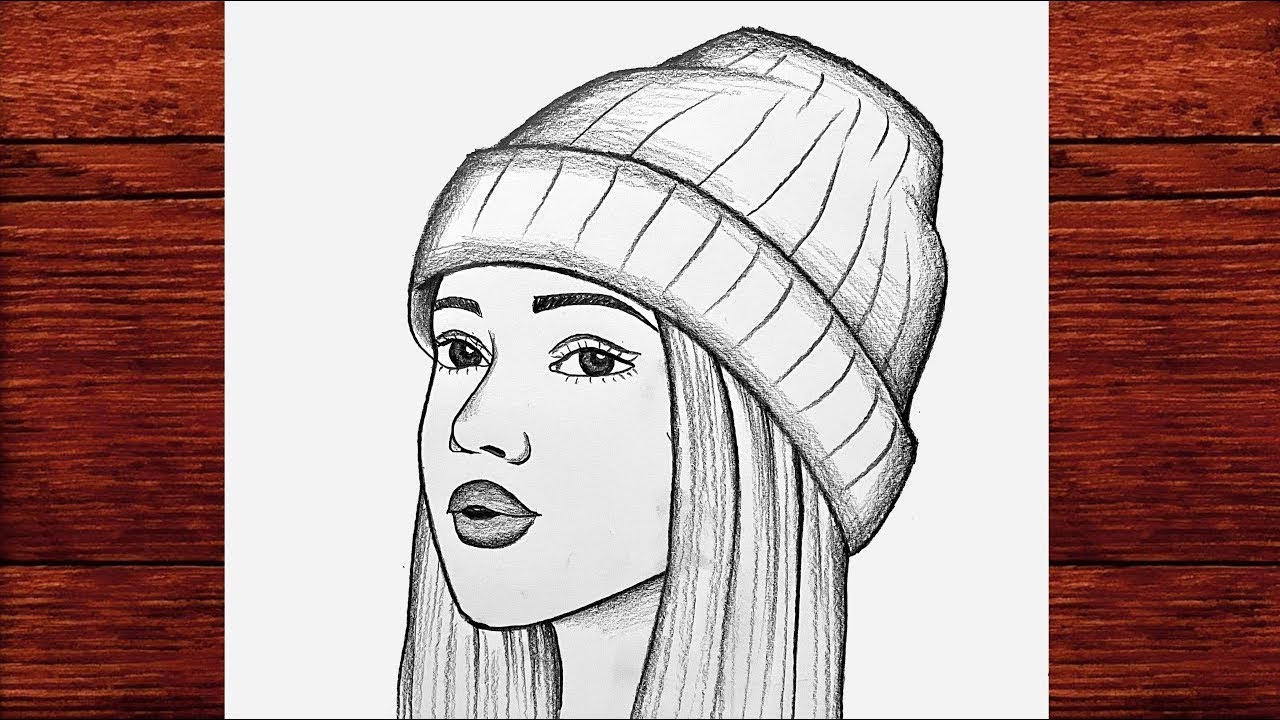 How to Draw a Beautiful Girl with Winter Cap!  | Pencil Skech | Drawing