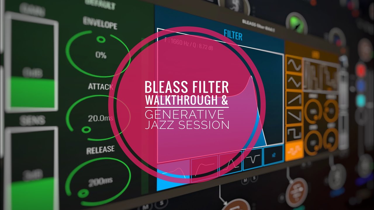 Generative Jazz session & Bleass Filter demo. Also: midiGATEs, Polyphase, Jubal Flute, apeSoft EV
