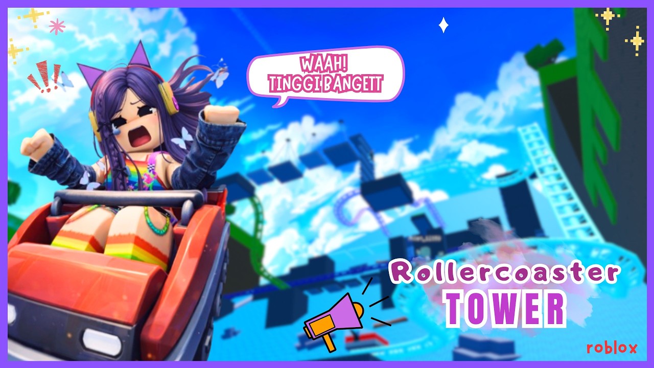 ROLLERCOASTER-NYA TINGGI BANGETT! Tapi kokk?  TOWER ROLLERCOASTER #robloxindonesia
