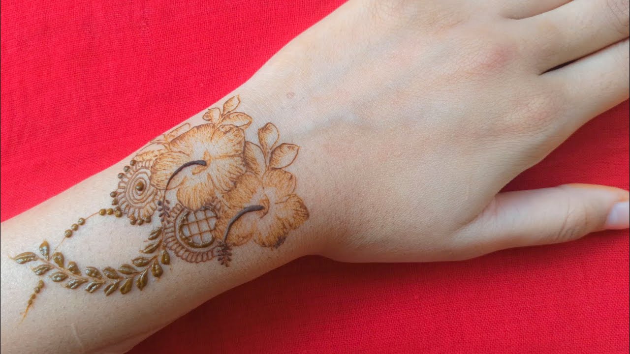 Hibiscus Flower Mehndi Design 2021 ||  How to draw hibiscus flower with henna || MEHER'S HENNA
