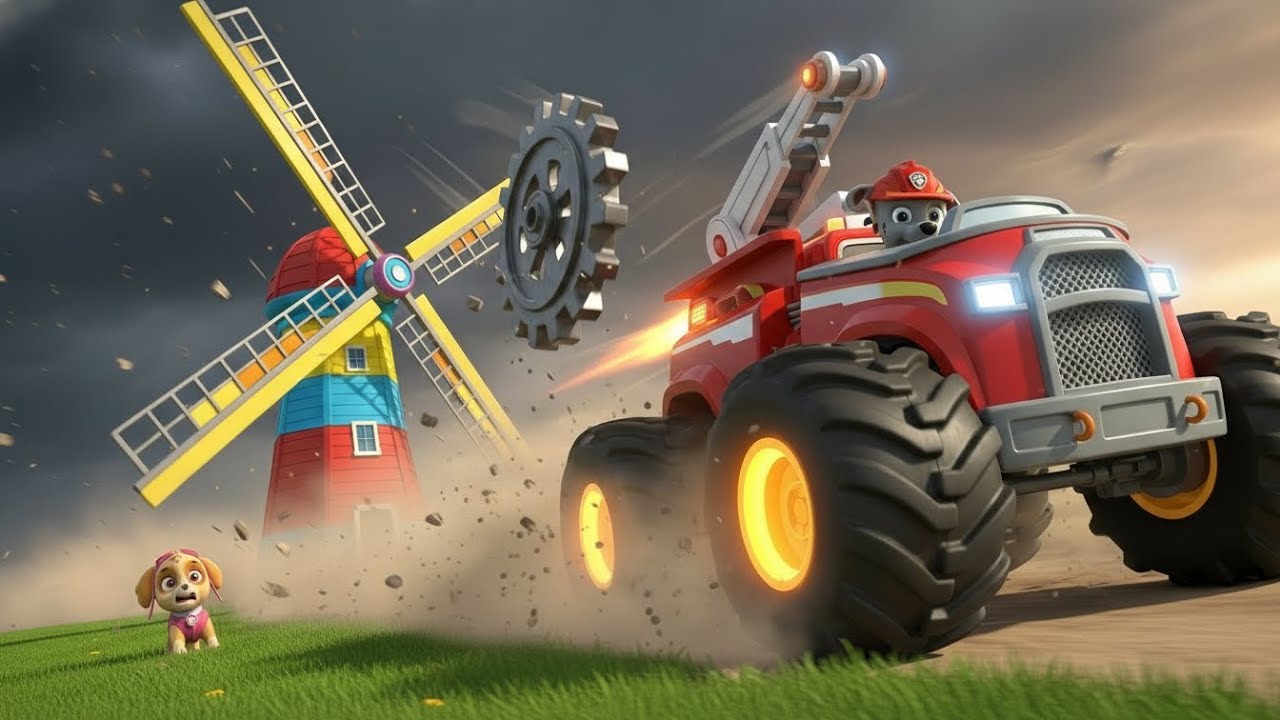 PAW Patrol: Rescue Wheels – The Windstorm Windmill Wipeout! 🌪️⚙️ | High-Speed Monster Rescue!