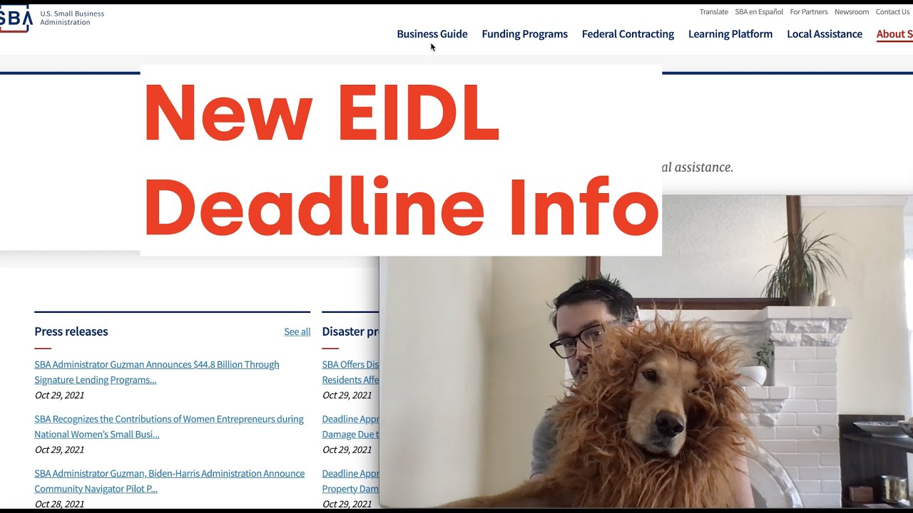 New EIDL Deadline Information + 🎃 Surprise