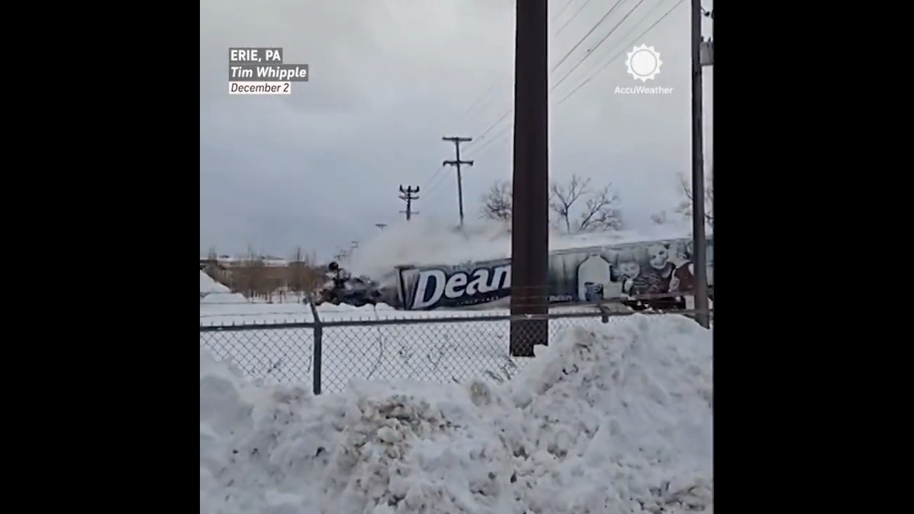 Scary Video: Train Smashes into Semi on Tracks in Snow