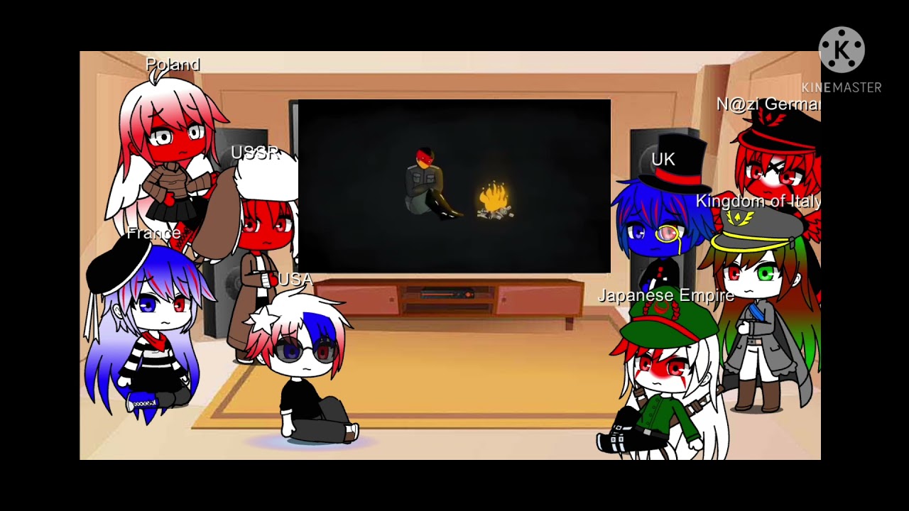 Gacha Club countryhumans react to WW2 but its Sir Pelo references Part 1
