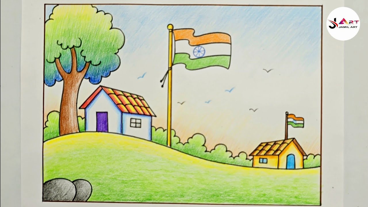 Very Easy Republic Day Drawing | Happy republic day drawing 