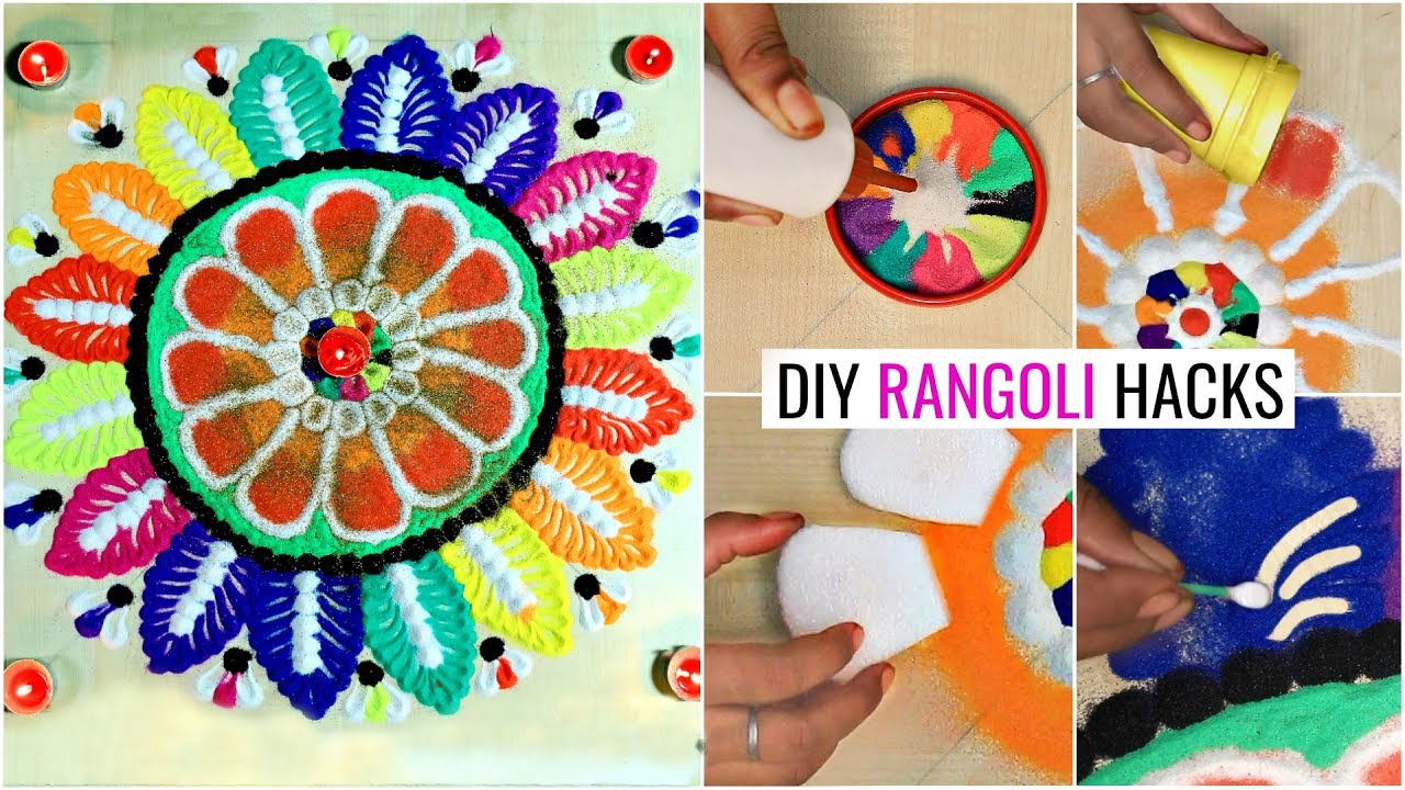 DIY Rangoli HACKS For Festive Season...| #Rangolidesign #colours #Anaysa #DIYQueen