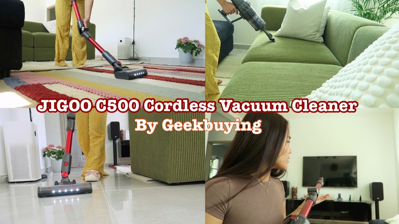 JIGOO C500 Cordless Vacuum Cleaner by Geekbuying, 33KPa Suction, 500W Motor, Smart Dust Sensor