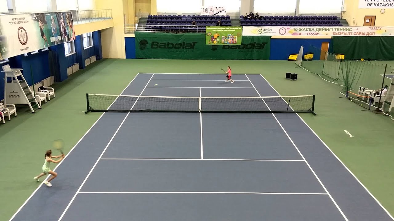 Tennis match. The Orange ball. 2016.02.14 in Astana, Kazakhstan