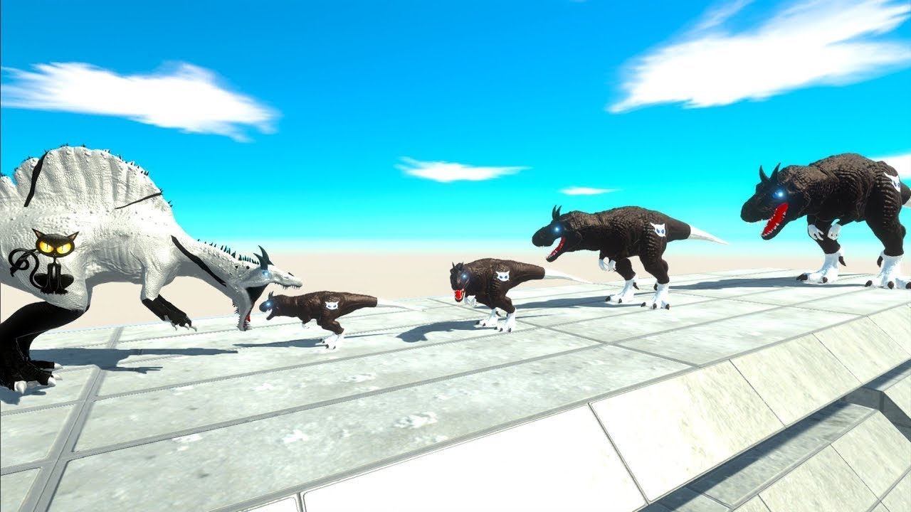 BATTLE 4 SIZE of DARK T REX GROWIN SIZE - Animal Revolt Battle Simulator