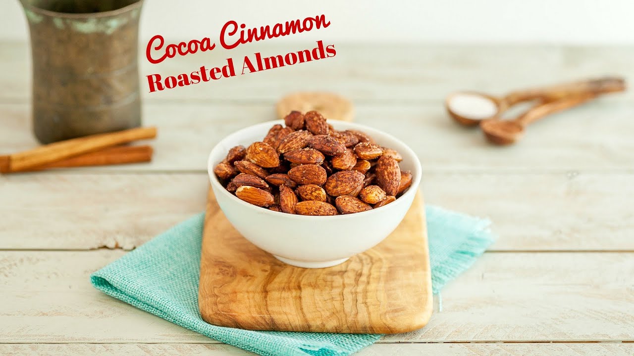 Cocoa Cinnamon Roasted Almonds, Paleo & Low Carb