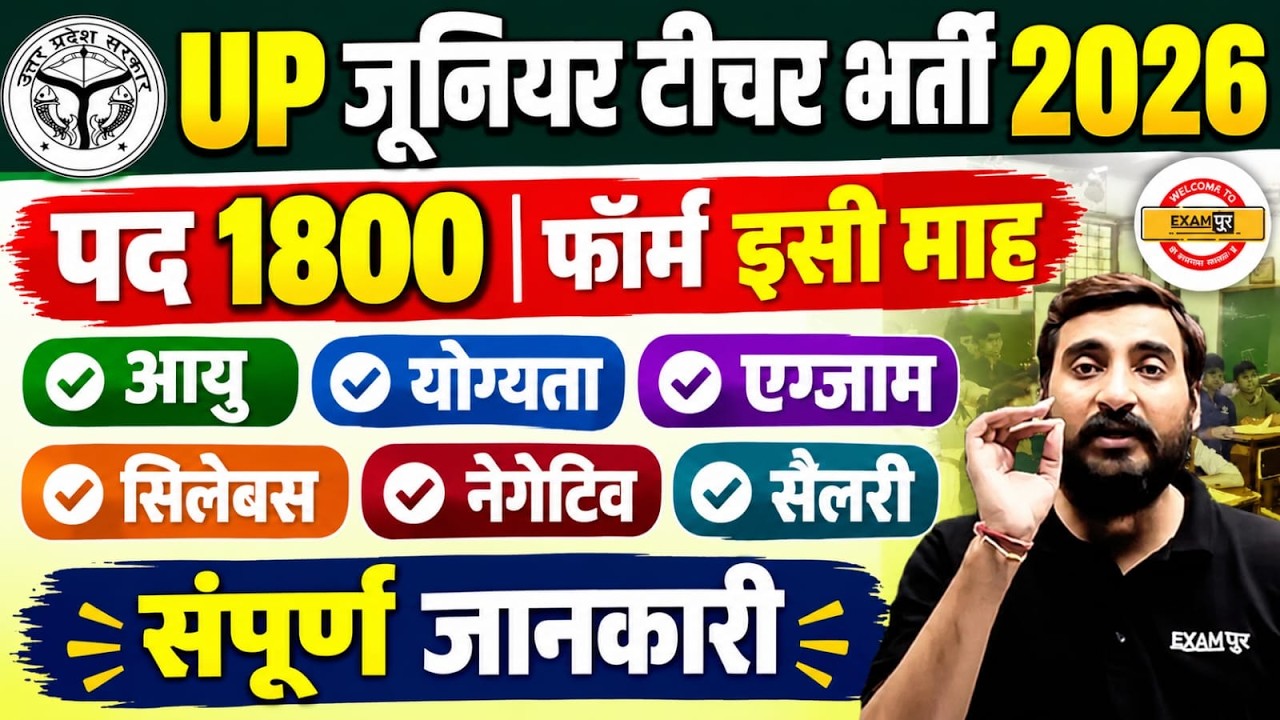 UP Junior Teacher Bharti 2026 | UP Junior Teacher Bharti Vacancy, Form, Age, Exam, Salary ,Syllabus