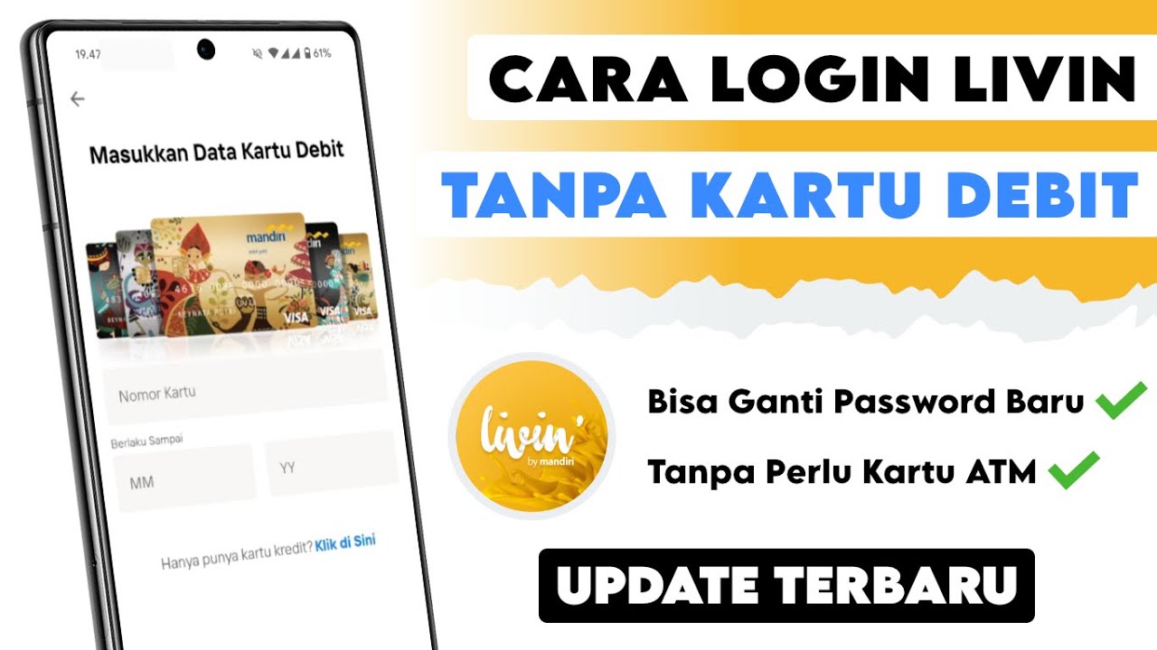 Cara Login Livin Mandiri Lupa Password Tanpa Kartu Debit / Kartu ATM