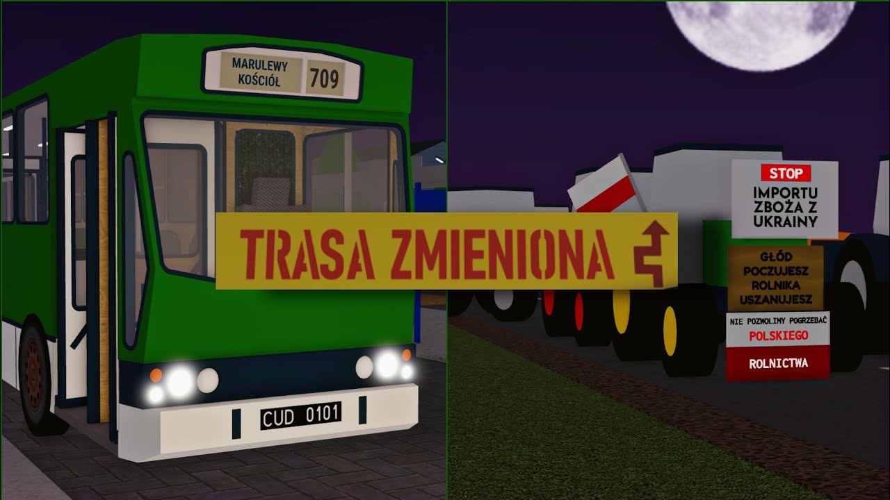 Roblox: Urbanmove MZK Chojnice - Rolnicy mają DOŚĆ | Objazd linii 709 | Zielony Jelcz M11