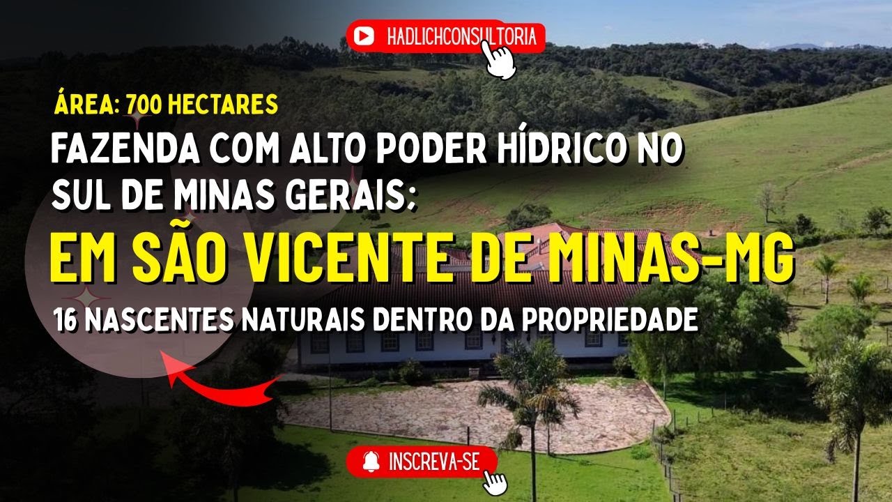 🚜Fazenda em SÃO VICENTE DE MINAS - MG | 700 Hectares | Alta Produtividade | Água Abundante