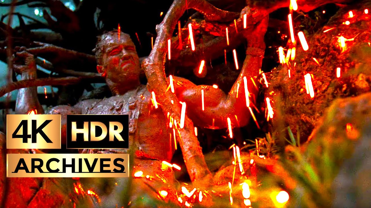 Predator 1987 - The Alien's Weakness - Mud Camouflage Scene [ HDR - 4K - 5.1 ]