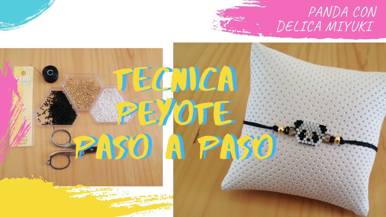 Técnica PEYOTE //PASO A PASO// PANDA mini en miyuki //para Principiantes