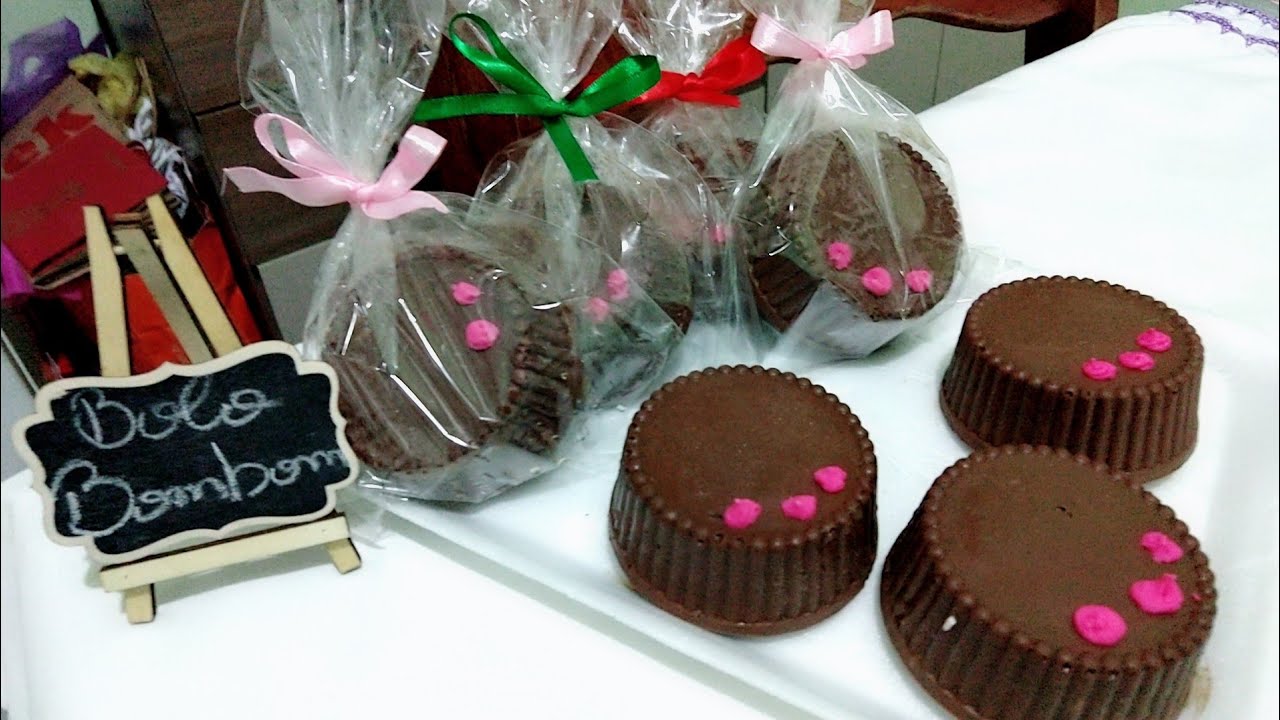 Mini bolo bombom / recheio brigadeiro de doce de leite e chocolate  e temperagem e montagem