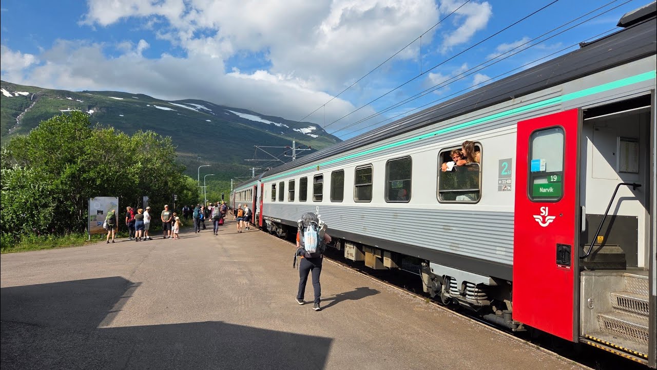 Stockholm - Narvik train via Kiruna, arrival to Abisko