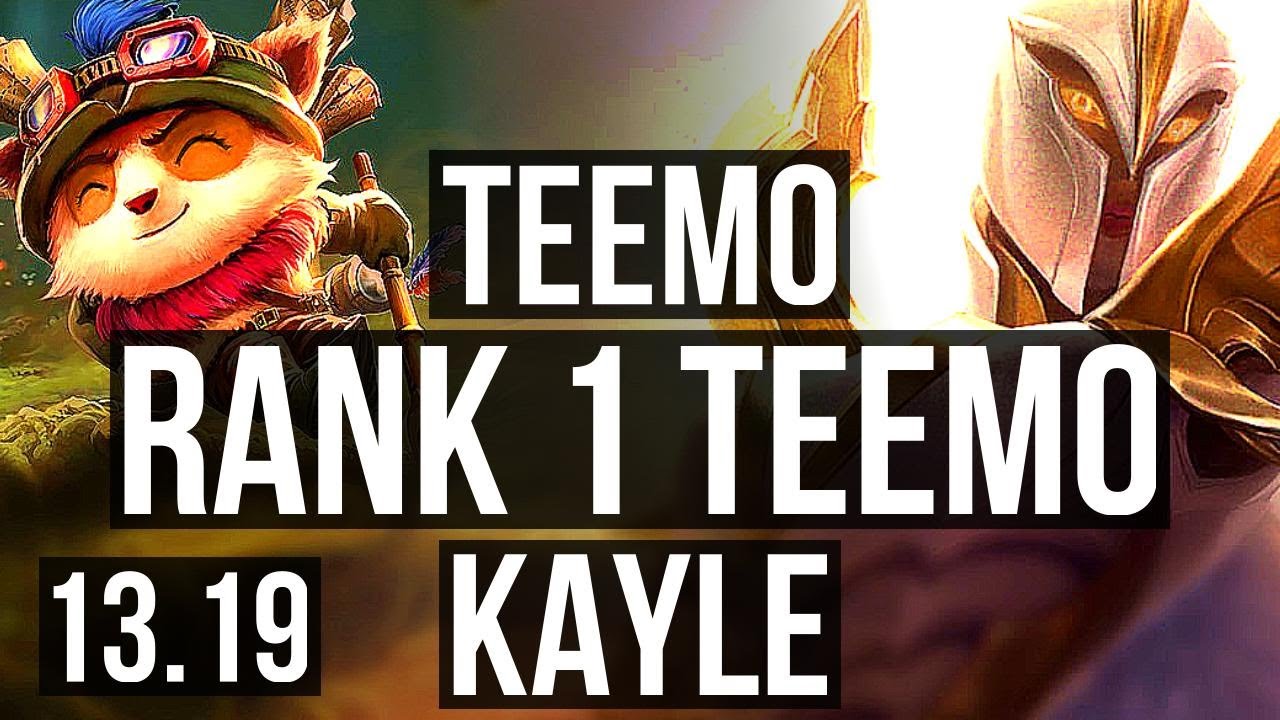 TEEMO vs KAYLE (MID) | Rank 1 Teemo, 10/0/4, 2.4M mastery, Legendary | EUW Challenger | 13.19