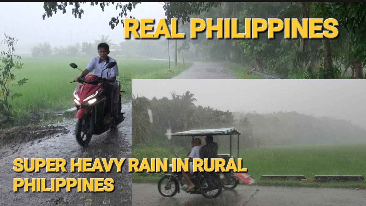 Walk in Super heavy rain thunderstorm in my rural village philippines