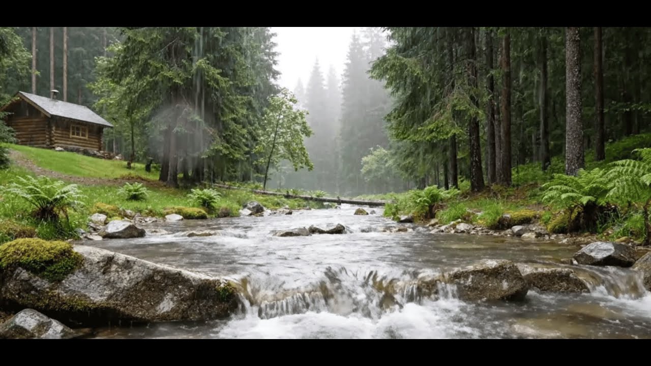 Relaxing River Sounds & Forest Rain - Natural White Noise for Focus & Study