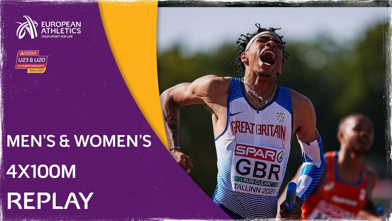 GBR double relay GOLD! Men's & Women's 4x100m Replay - European Athletics U20 Championships