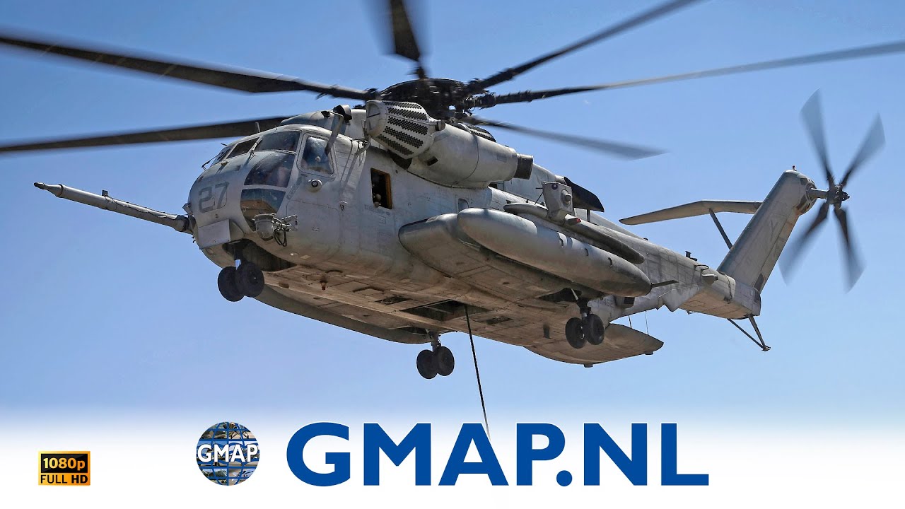 U.S. Marines hoisting operations with a CH-53E Super Stallion helicopter (HMH) 465