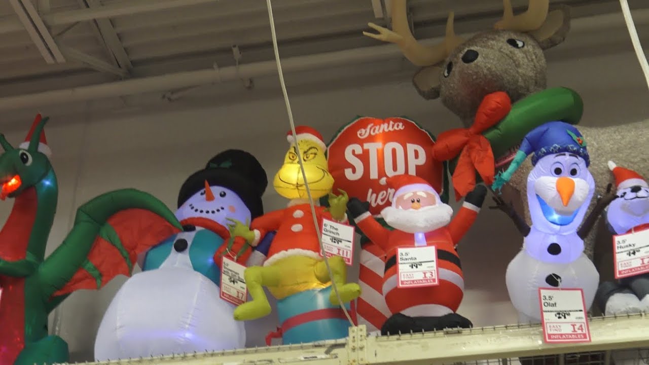 Awesome Christmas Holiday Inflatables at Home Depot! Christmas Trees, Lights, Yard Decorations!