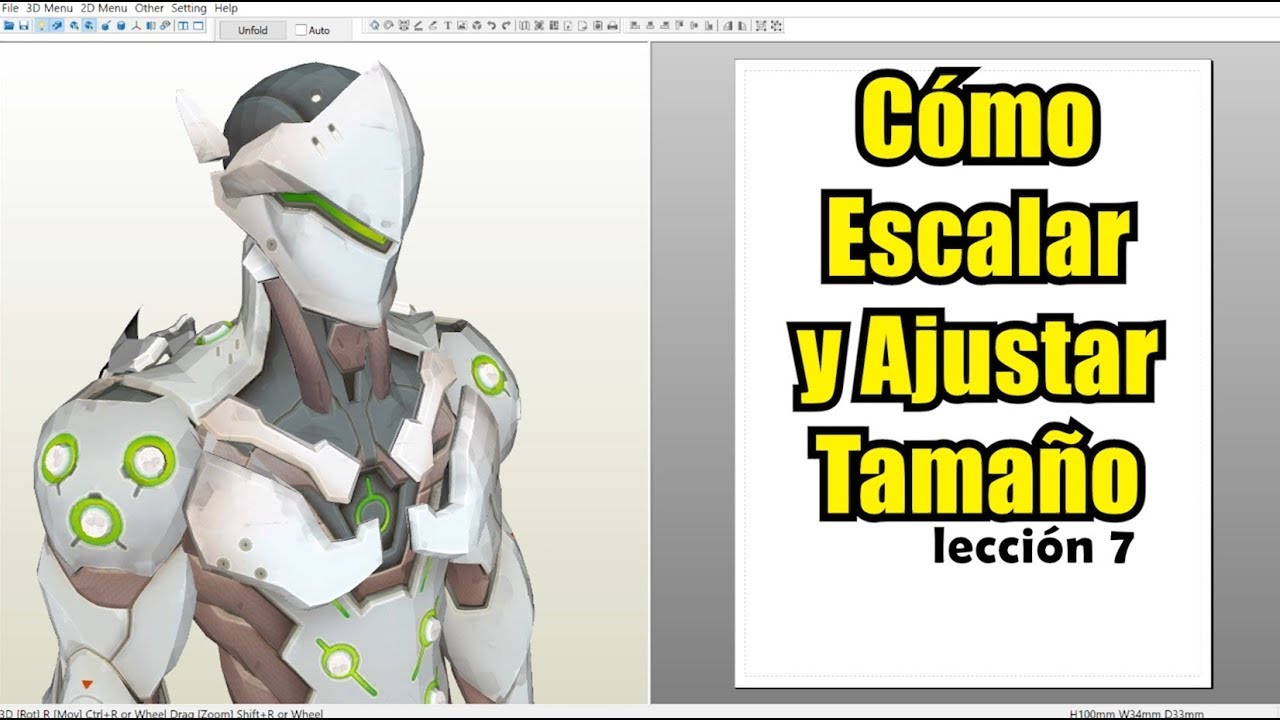 07 - Como Escalar y ajustar tamaño a un Papercraft o Pepakura