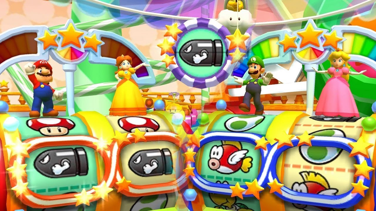 Mario Party The Top 100 MiniGames - Mario Vs Peach Vs Daisy Vs Luigi