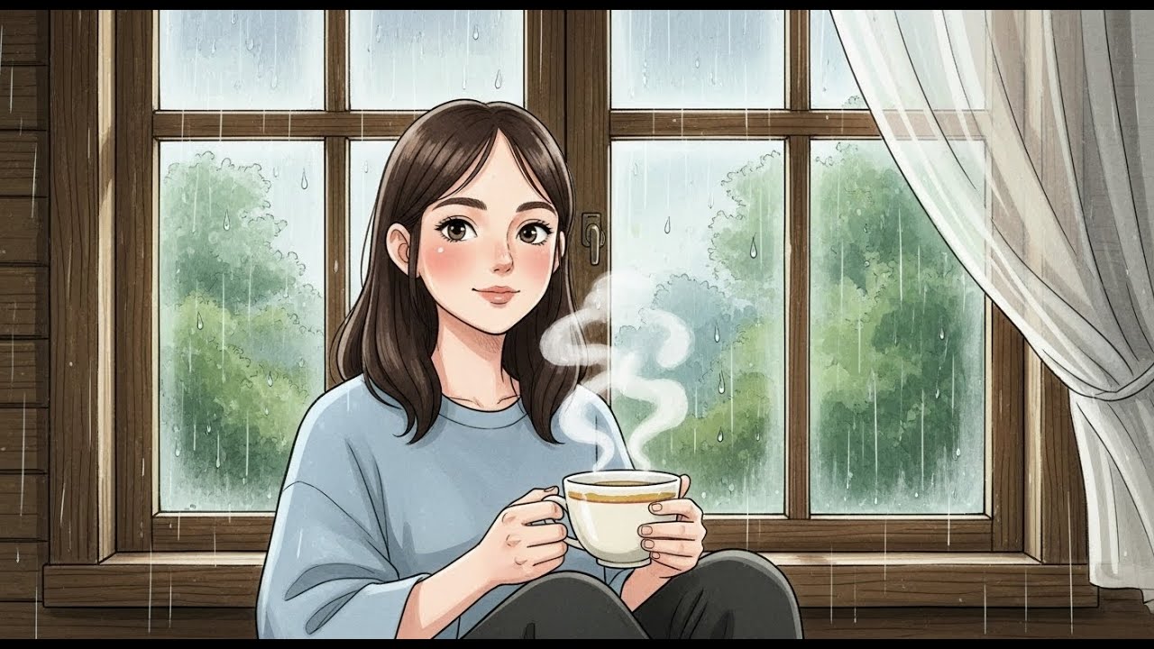 Manhã chuvosa na casa de madeira | chá quente e silêncio gentil ASMR