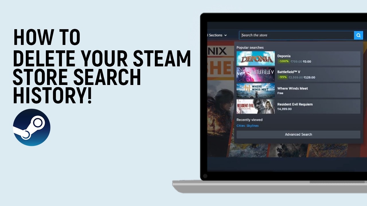 Как легко удалить историю поиска в Steam Store