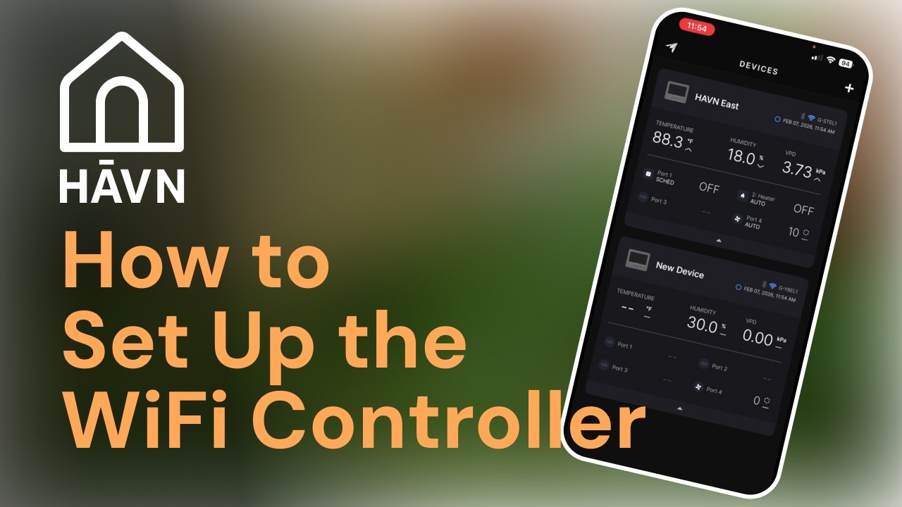 How to Connect the HĀVN AC Infinity Controller to the App (WiFi Setup & Port Programming)