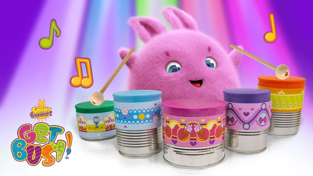 How to Make a Drums Set | Sunny Bunnies - GET BUSY | Cartoons for Kids | WildBrain Learn at Home