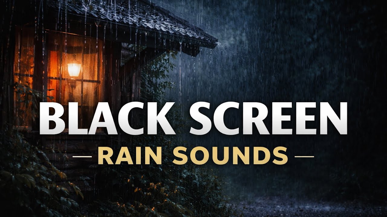 Black Screen Night Rain & Thunder | Natural Sounds