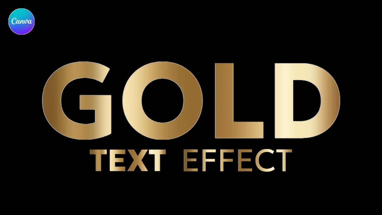 How to Make a Gold Text Effect in Canva | Metallic Typography Tutorial