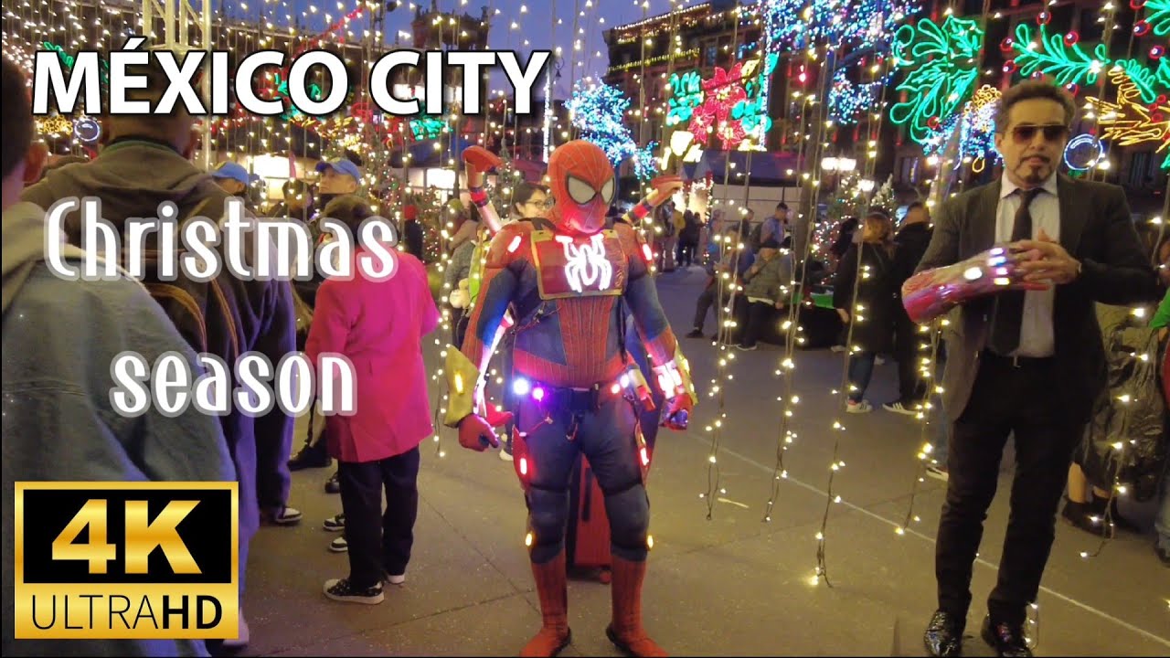 walk in Mexico City Christmas season 4K