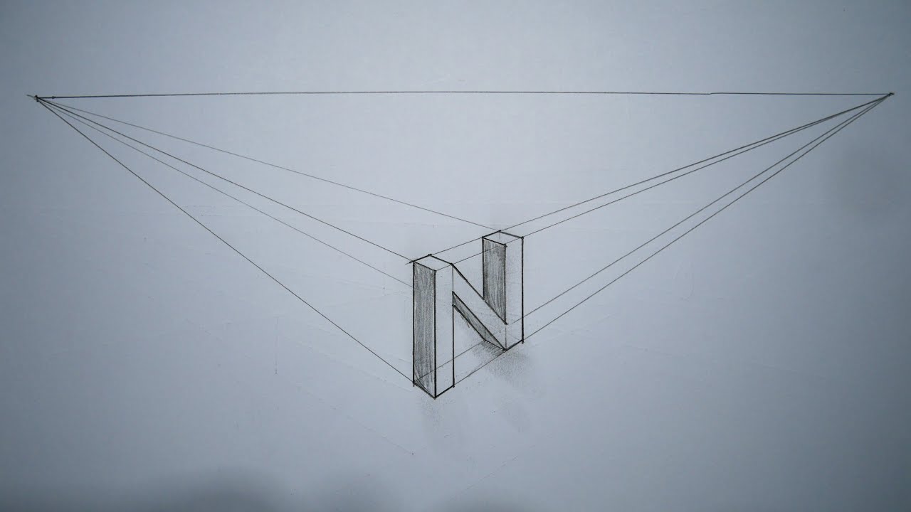 how to draw a letter in 2 point perspective