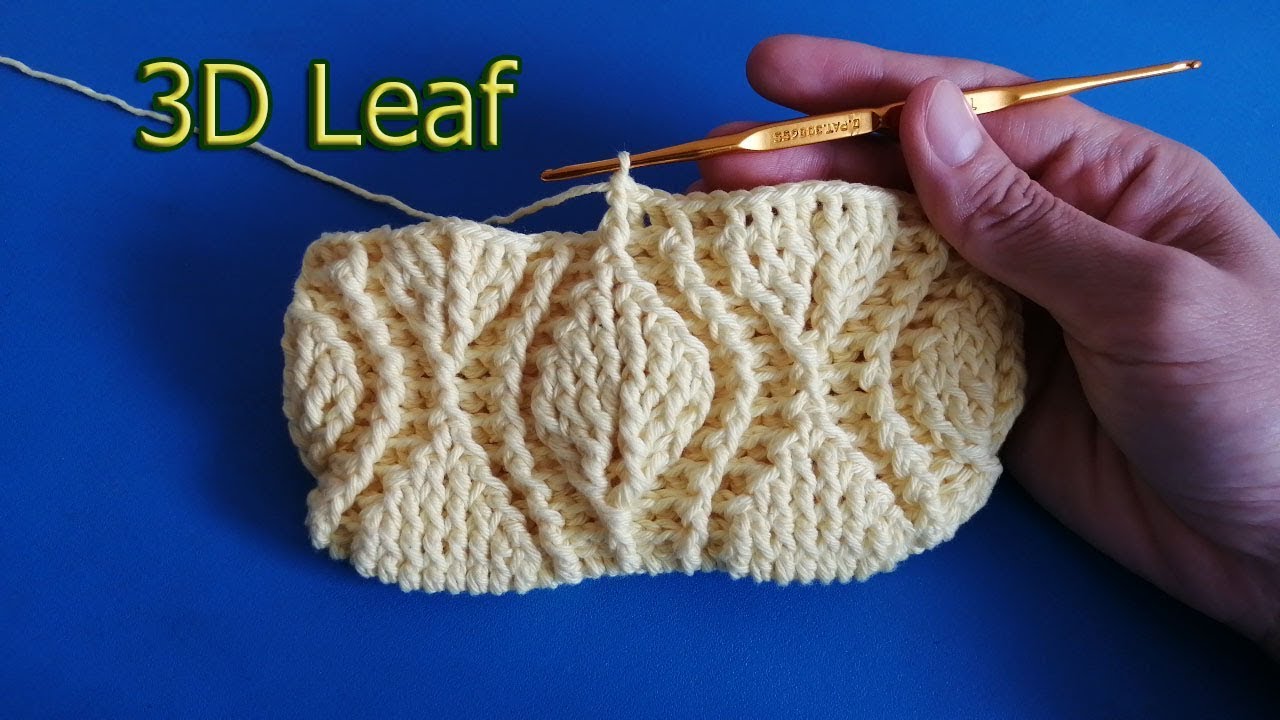 D.I.Y. Tutorial - How to Crochet 3D leaf Purse/Bag | สอนถักกระเป๋าถือ ลายใบไม้