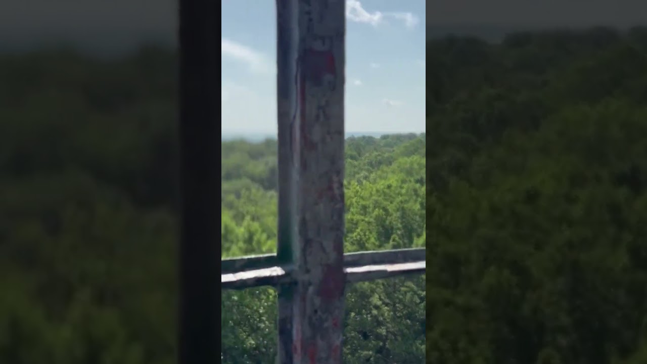 Hickory Ridge Fire Tower, load wind and heavy breathing. #firetower #nature #wilderness #windy