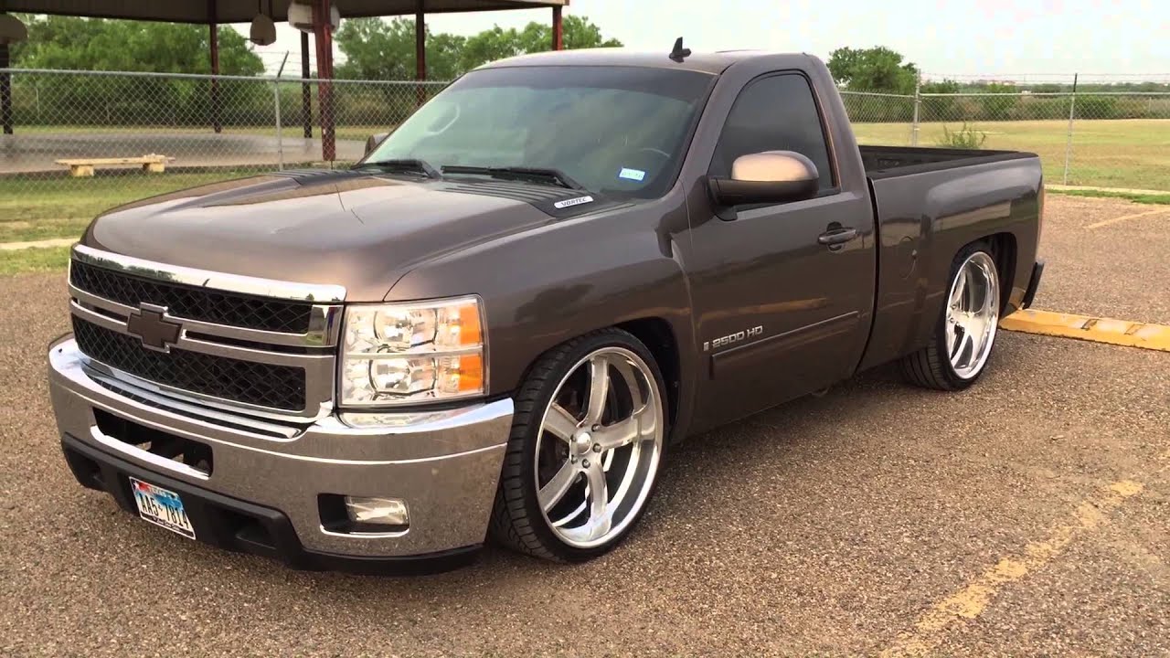 2008 Chevy Silverado 6/8 dropped on 24 in Intro Flow wheels...
